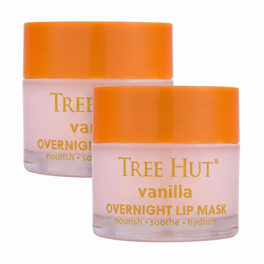 Tree Hut Vanilla Overnight Lip Mask, Deeply Hydrating Leave-On Treatment for Soft Lips, Self Care Essential, 6 oz (Pack of 2)