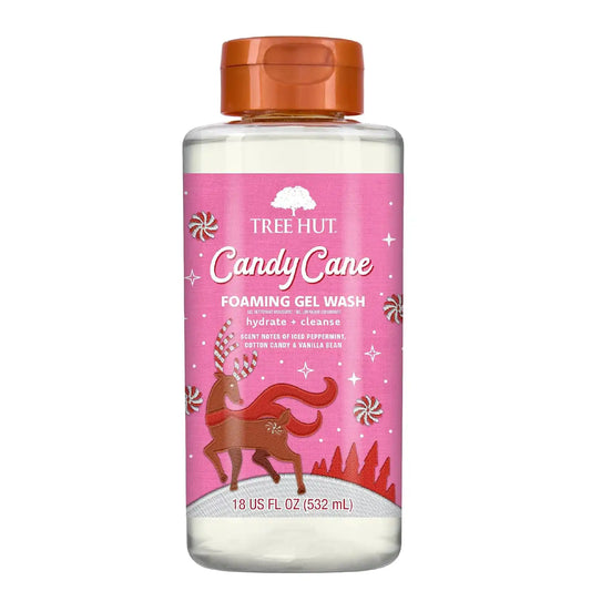 Tree Hut Candy Cane Foaming Body Wash, Limited Holiday Edition, 18 Fl Oz