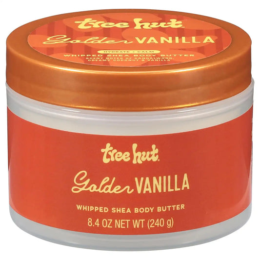 Tree Hut Golden Vanilla Whipped Body Butter with Shea Butter, 8.4 Oz